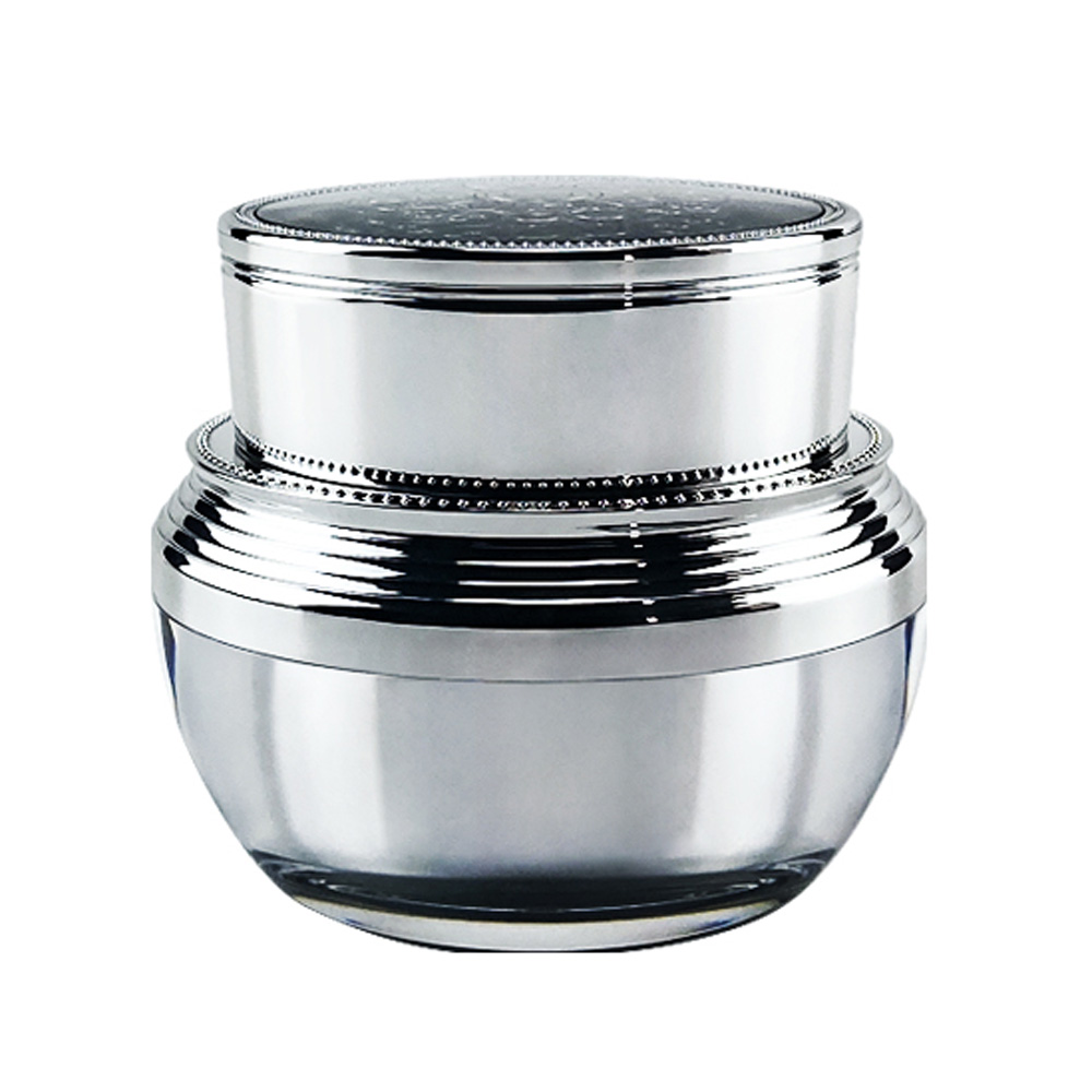 30g&50g Capacity Silver mirror surface color Acrylic material Crystal cream bottle jar with spacer and cap