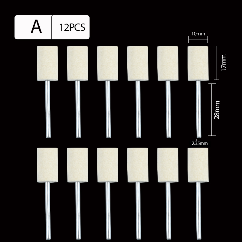 2.35Mm Felt Polishing Bobs Set -Wool Mounted Points for Jewelry, Mold & Metal Polishing Compatible with Dremel Rotary Tools