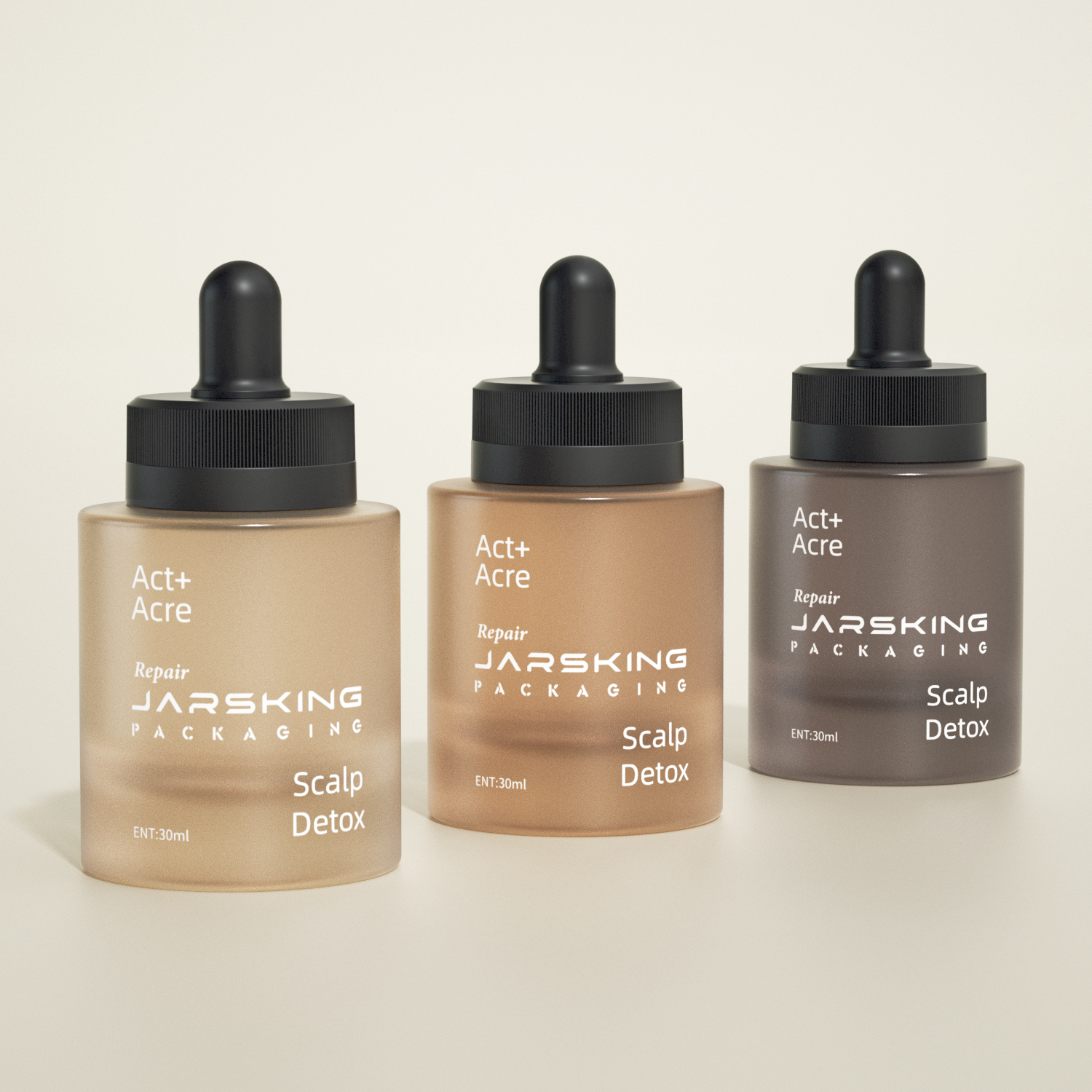 Wholesale Screen Printing Empty Brown 1oz Moisture Cosmetic Packaging Refill 30mlSerum Essential Oil Dropper Bottle Thick Bottom