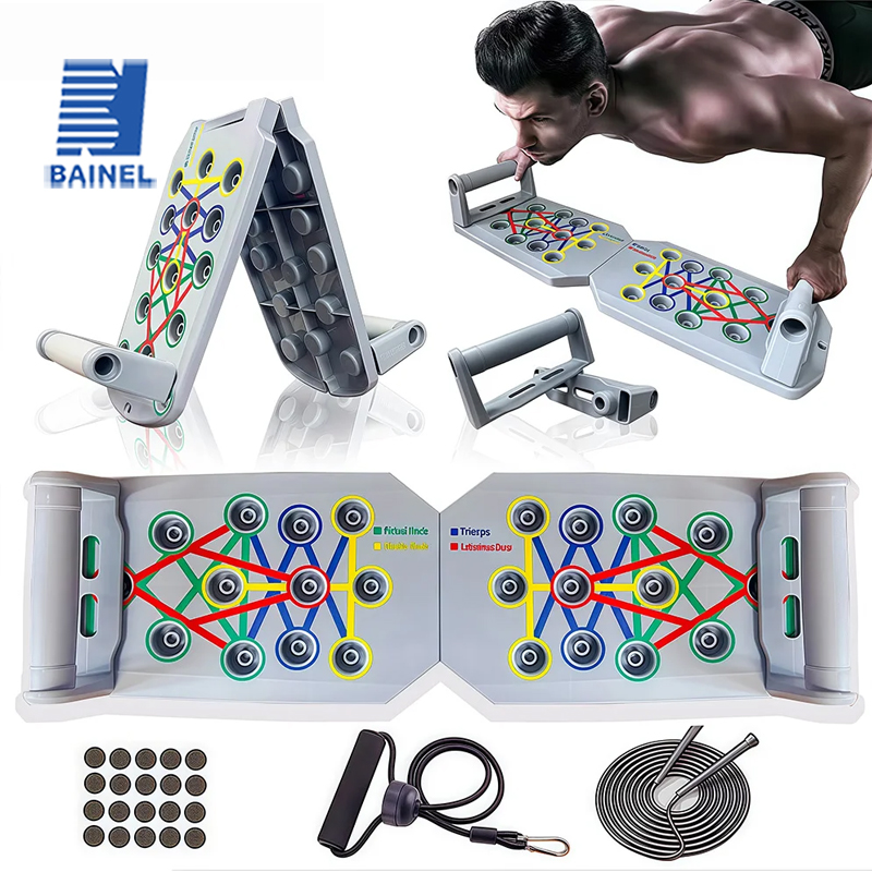 Color Folding Push-up Plate Bracket Multi-mode Adjustable with Chest Abdomen Back Partition Core Muscle Exerciser