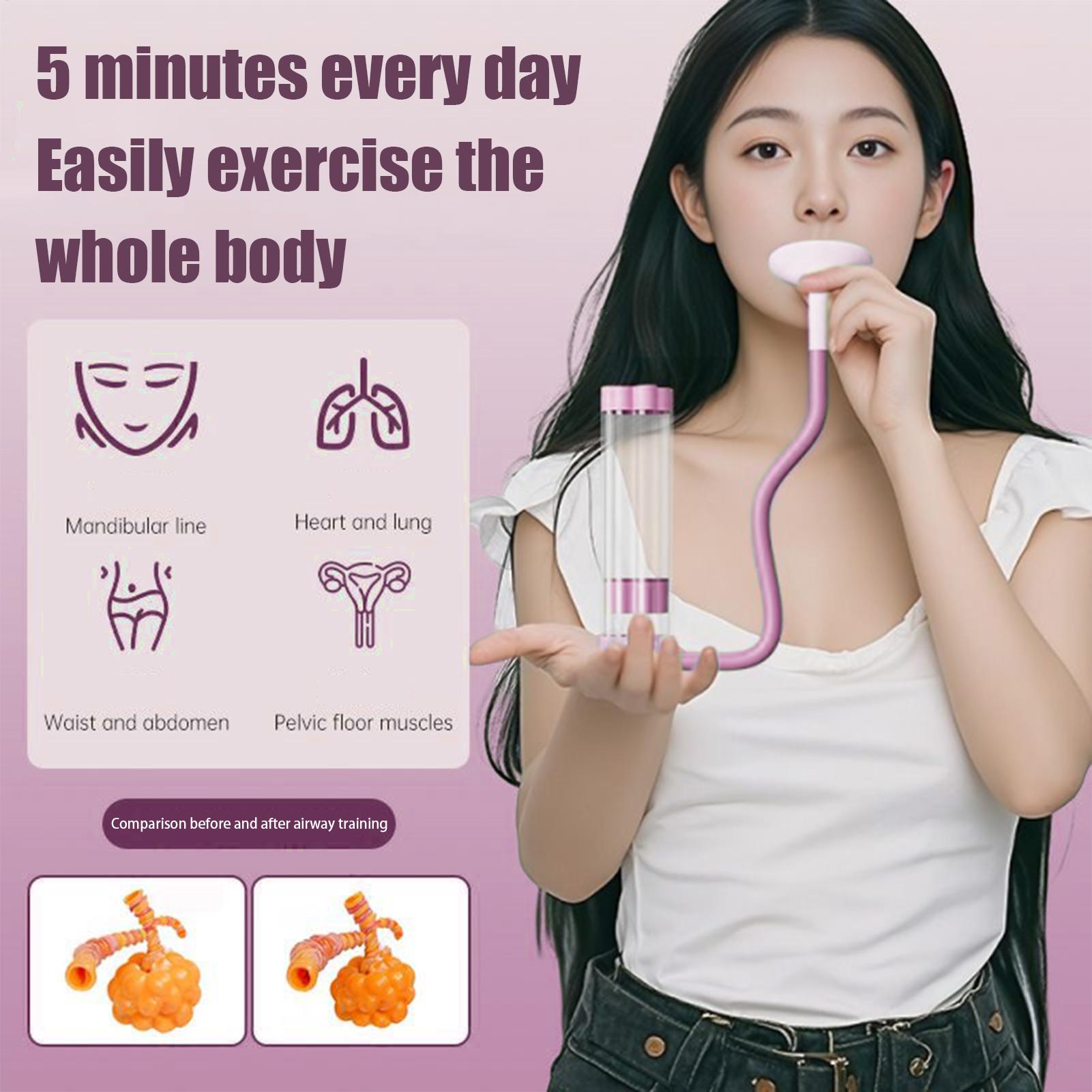Breathing Trainer Lung Exerciser Device Compact Workout Device Portable Muscle Equipment For Women Athlete Adult Home Gym Travel
