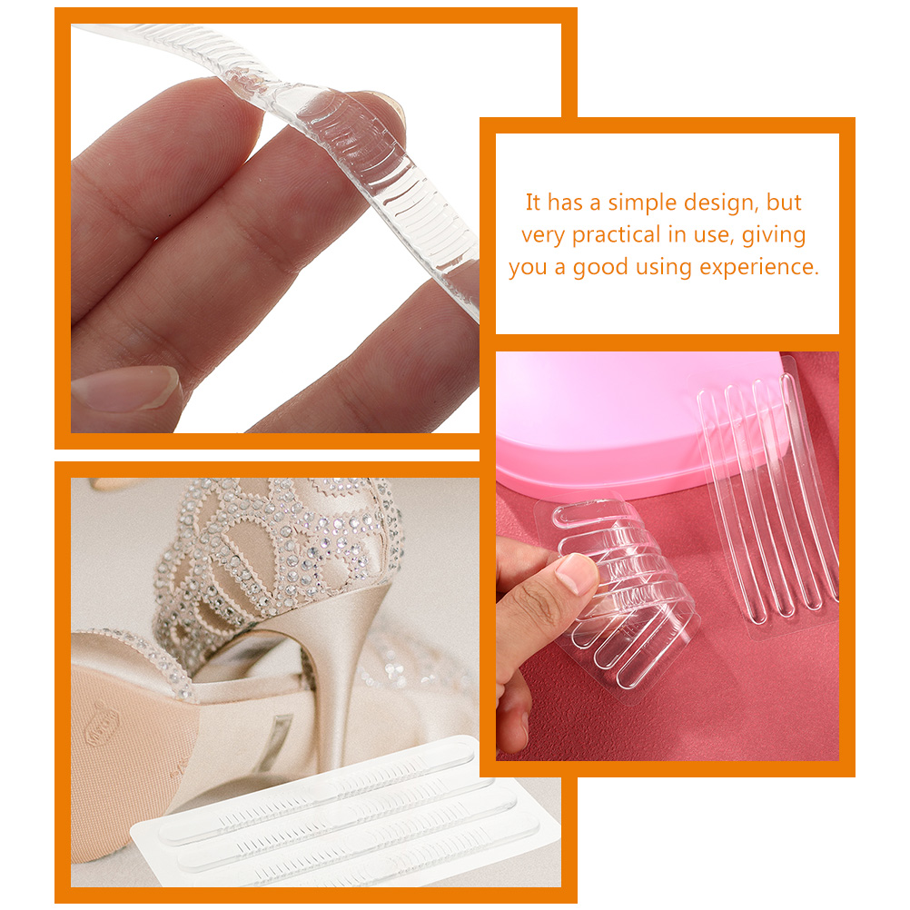 8pcs Anti-wear Foot Stickers Soft Silicone Gel Heel Protectors Reusable Washable Heel Pads Inserts Comfortableheel for Women