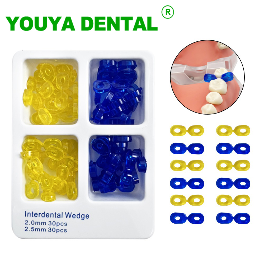 60pcs/box Interdental Wedge Dental Elastic Rubber Fixing Wedges Tooth Seperator Matrix Matrices Dam Composite Material Dentistry