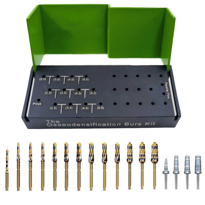 17Pcs/Set Dental Osseodensification Bur Drills, Ridge Expansion Bone Cutting Drills for Surgical, Dentistry Implant Tools