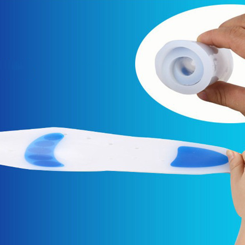 Silicone Insoles Absorbing Inserts Arch Support Customizable Size Thickened Heel Cushion Ventilated Medical Grade Flexible