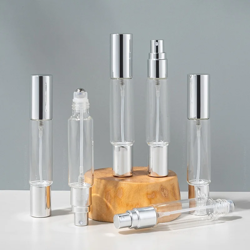 5/10Pcs 10ml Perfume Glass Bottles Double-headed Rolling Mist Spray High-end Gift Fragrance Atomizer Wholesale Refillable Bottle