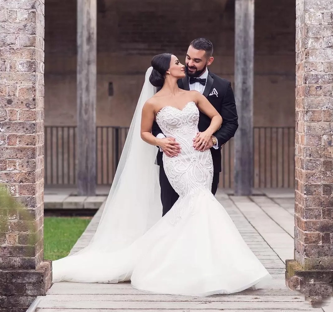 Customized Arabic Aso Ebi Lace Beaded Mermaid Wedding Dress Sweetheart Buttons Back Bridal Gowns 2025 Vestidos De Noiva Mariee