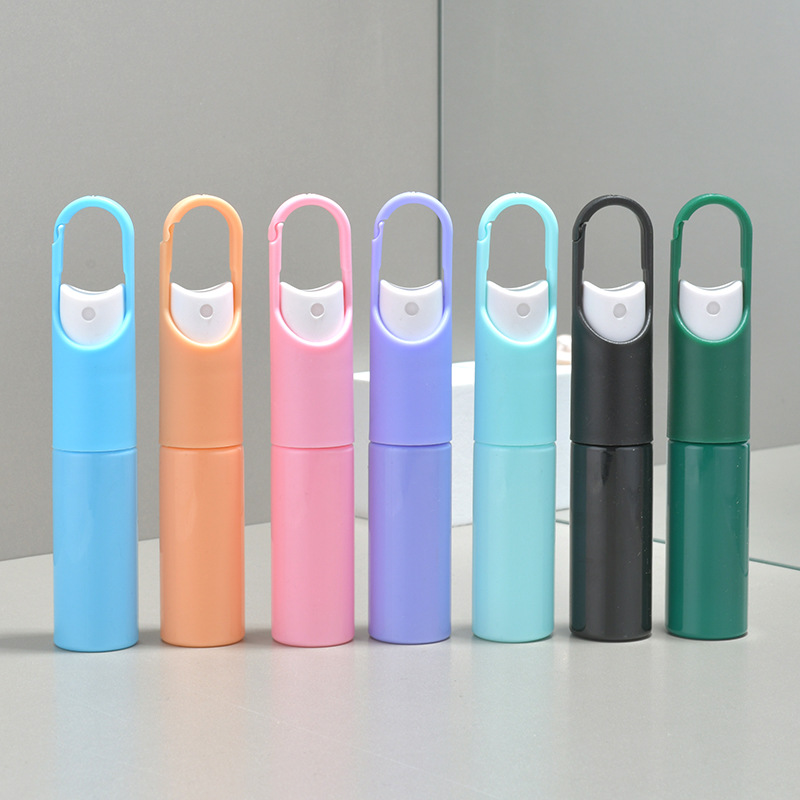 1pc 20ml Mini Spray Pump Bottle Portable Travel Fragrance Hand Sanitizer Alcohol Hook Refillable Bottle Empty Perfume Container