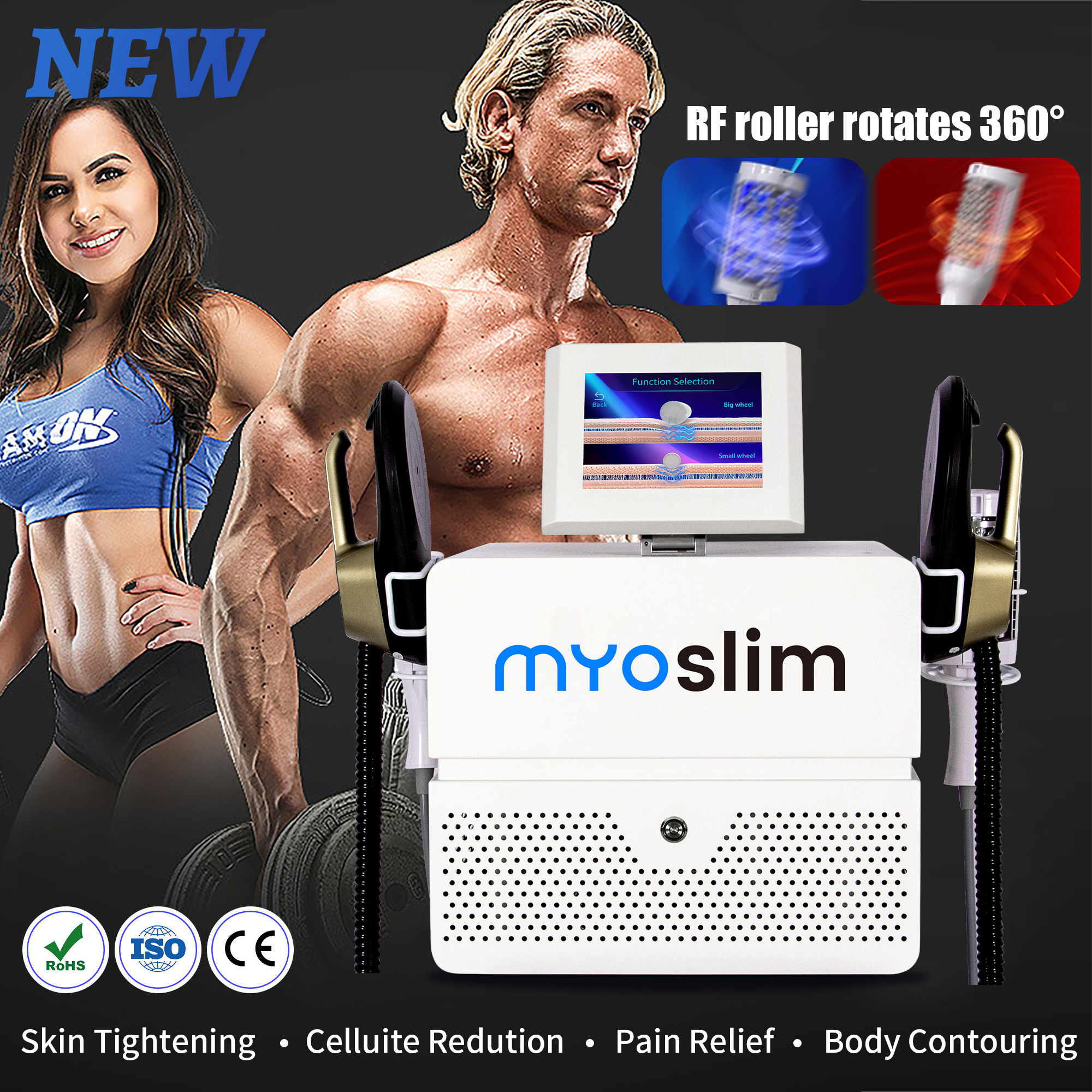 EMS MYOSlim Vacuum Inner Ball Roller 360 Degree Rolling Cellulite Massage Weights Loss Machine Body Muscle Body Slimming Fat Rem