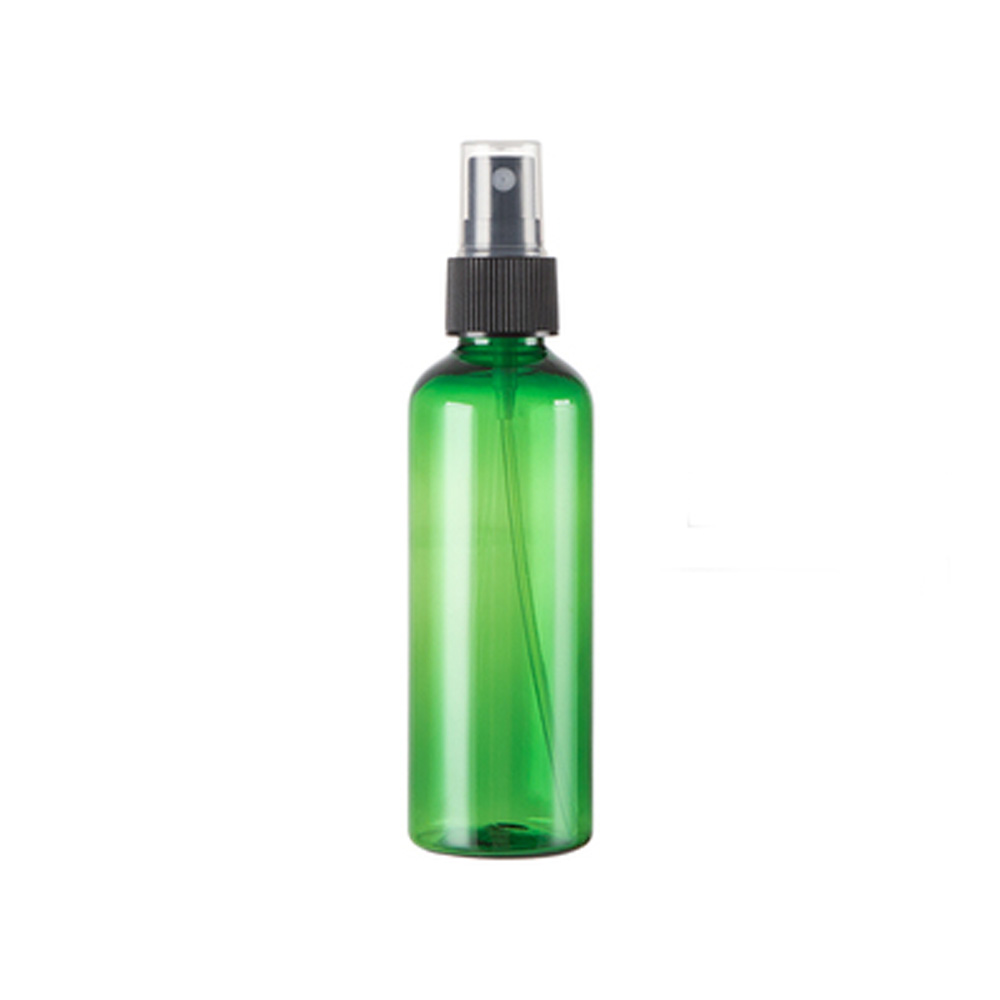 5pcs/pack 120ml Refillable green color plastic bottle with black pump sprayer Plastic Portable Spray Perfume Bottle