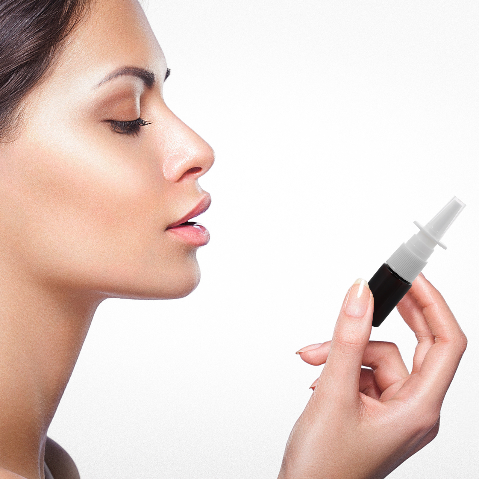 10 Pcs 10ml Amber Plastic Nasal Spray Empty Bottles Fine Mist Saline Wash Portable Container Medical Water Pump Clean Oil