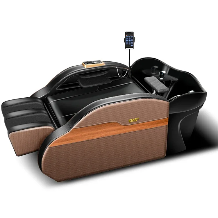 Classic Salon Chair With Basin And Adjustable Footrest Flushing Shampoo Chair