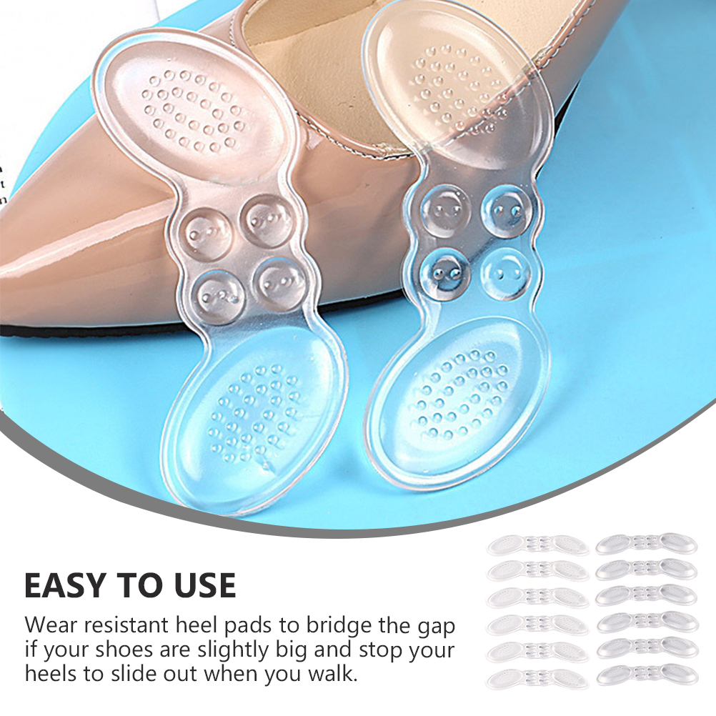 Anti-drop Heel Pads for Shoes Invisible Cushion Gel Inserts High Heel Support Foot Care Tool Fit All Shoe Types