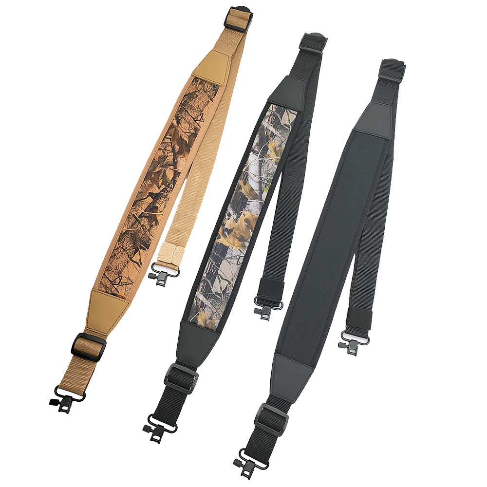 Jungle Tactical 2-Point Rifle Sling With Swivels Durable Shoulder Padded Strap Length Adjustable Nylon Hunting Straps 4 Colours