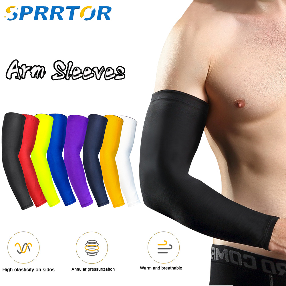 Breathable Quick Dry UV Protection Running Arm Sleeves Basketball Elbow Pad Fitness Armguards Summer Sports Cycling Arm Warmer