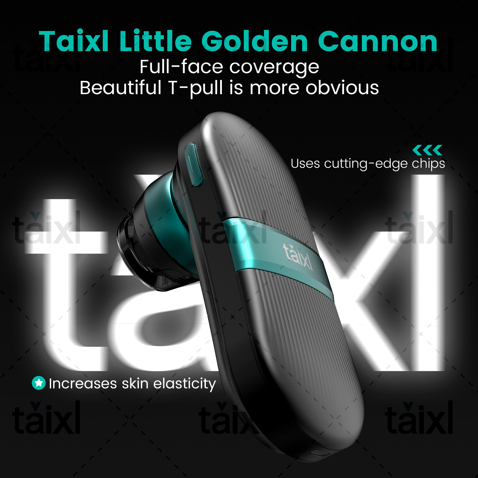 Taixl Tex Small Gold Cannon Home Facial Beauty Ultrasonic Lifting Tightening Anti Aging Instrument Fades Fine Lines