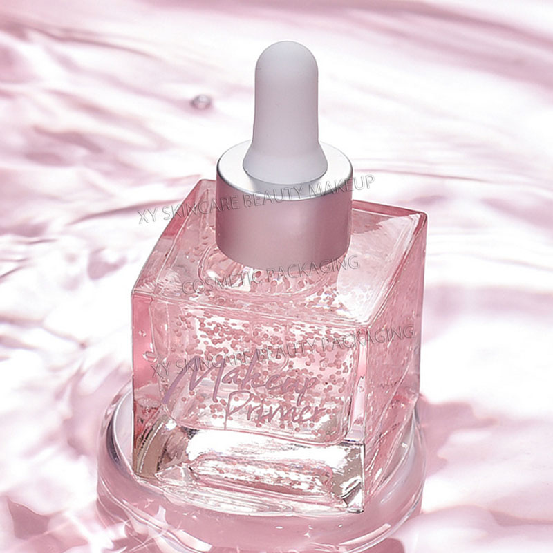 wholesale square 10pcs dropper bottles beauty glass bottles cosmetics packaging travel refill serum essential oil bottles