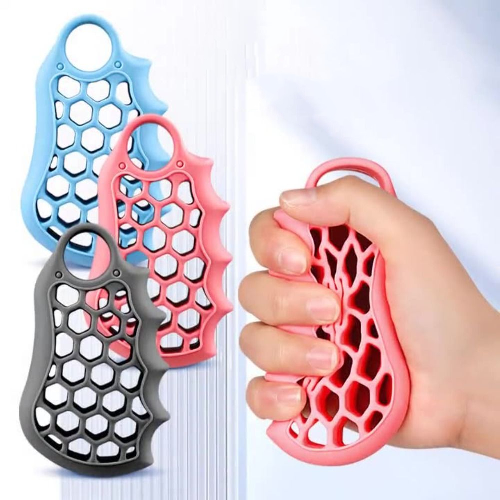 Honeycomb Grip Strength Trainer with Carrying Ring Ergonomics Finger Strength Exerciser Silicone Hexagonal