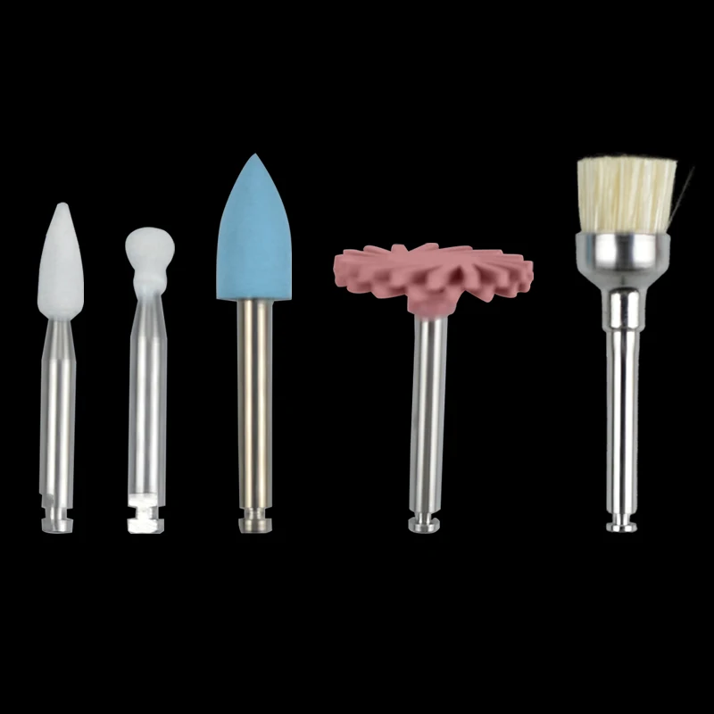 Dental Bending Silicone Grinding Drill Heads Composite Polishing for Low-Speed Handpiece Contra Angle Kit Oral Polishing Kits