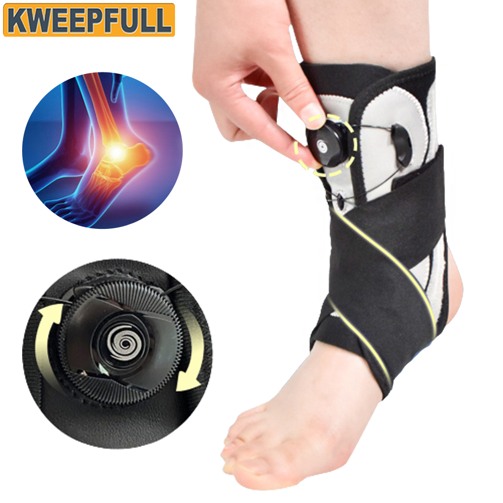 1Pcs Ankle Support Brace for Women and Men Sprained Ankle with Stabilizers, Adjustable Knob Ankle Brace for Plantar Fasciitis