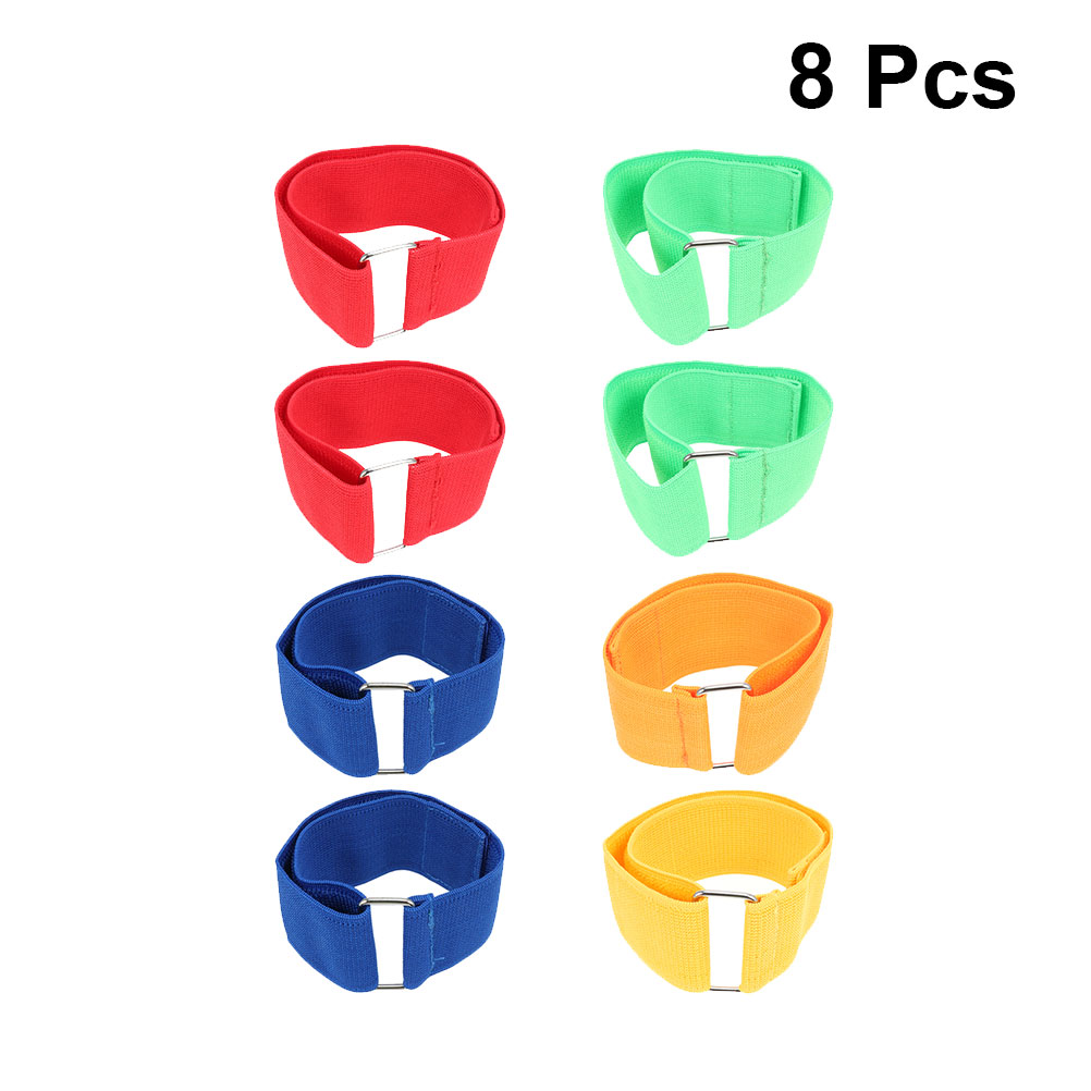 8 PCS Belt Grips Stretchy Tie Rope 3 Legged Race Band Strape Tether Child