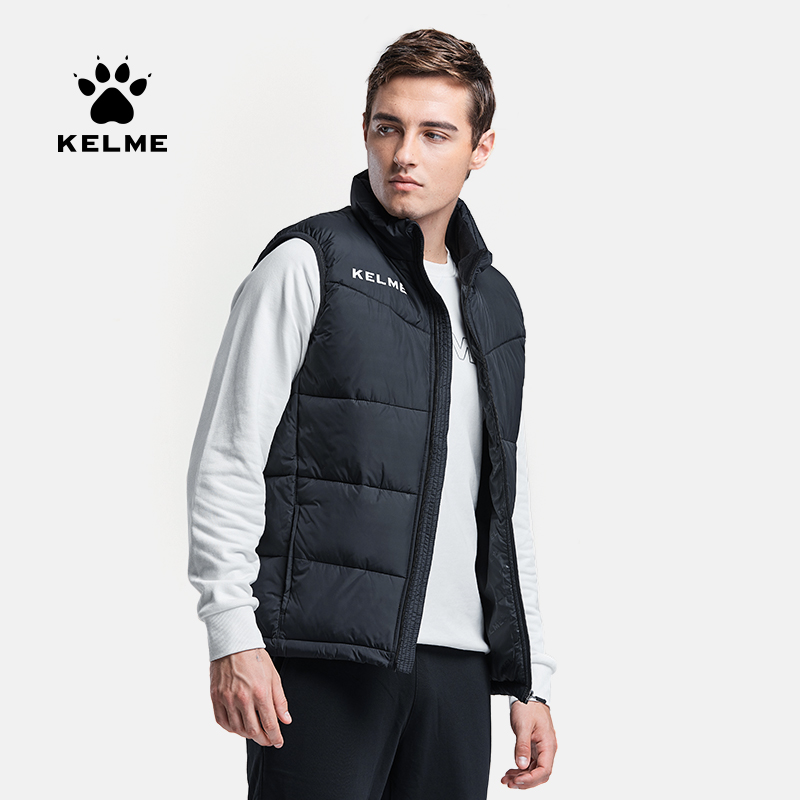 KELME Men's Winter Vest Cotton Jacket Football Thickened Waistcoat Warm Padded Coat  K15P022-2