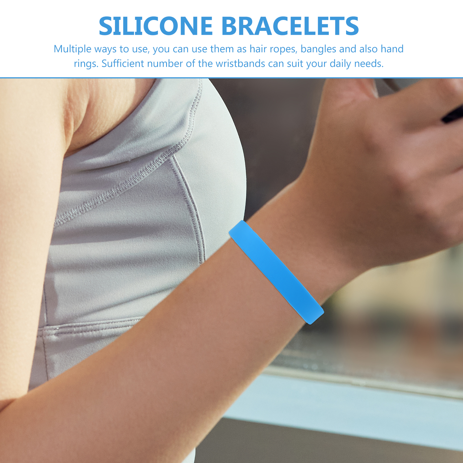 50pcs Silicone Bracelets Bulk Wristbands for Women Men Party Gifts Grass Green Reusable Elastic Fitness Accessories