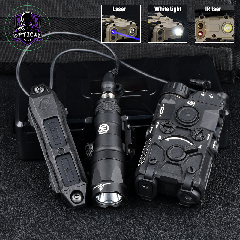 Tactical OGL RED/GREEN/BLUE Laser Nylon Full Functoin & WADSN LED Flashlight M300A M600C & Dual Remote Button Control Switch