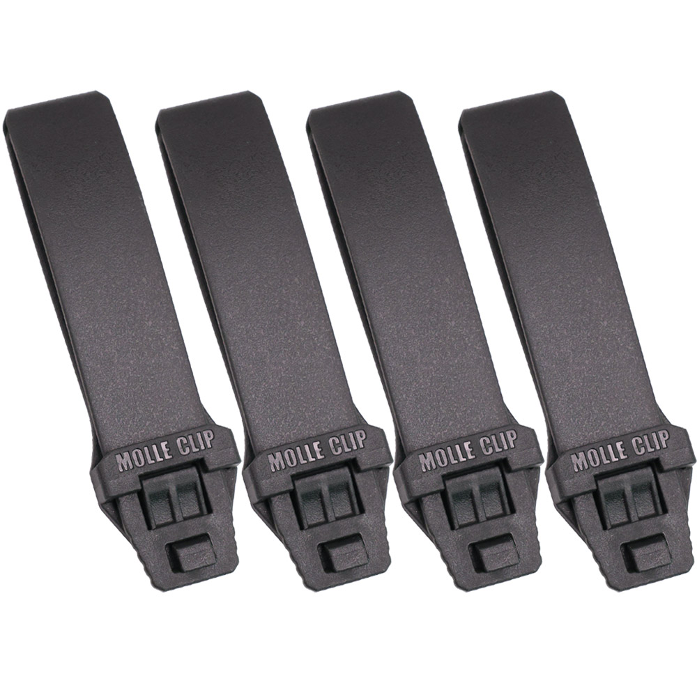 Short Tactical Molle System Black 3 Inch Clip Strap Universal For Attaching Pouches Sheaths And Other MOLLE Compatible Items