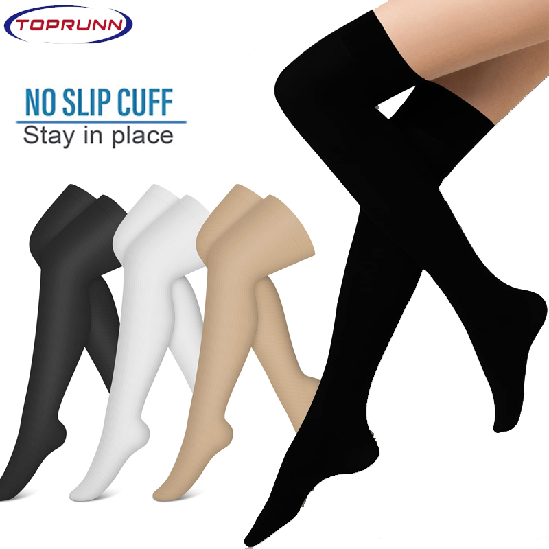 1Pair Thigh High Compression Stockings 20-30 mmHg, Closed Toe Socks for Women Men,Long Socks Women's Stocking for Varicose Veins