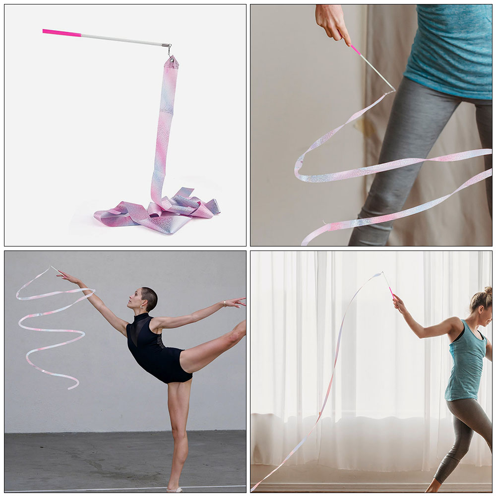 4 Pcs Ribbon Dance Toys Glitter Streamers Silk Fiberglass Kids Ballet Gymnastics Durable Premium Material Healthy