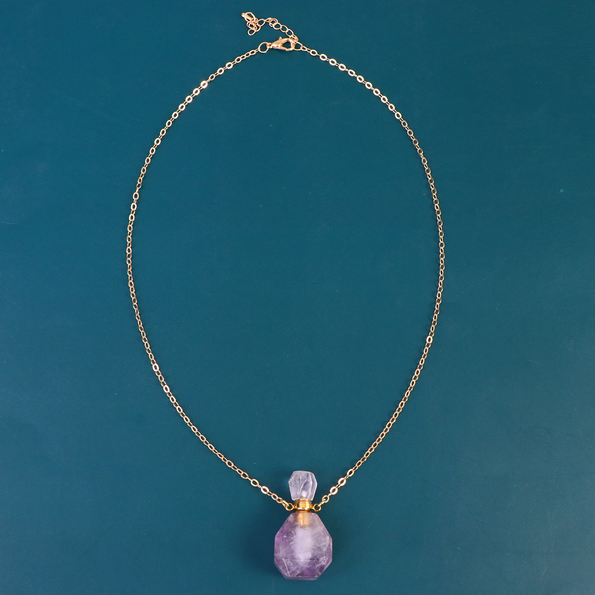 Mini Crystal Bottle Natural Stone Perfume Container Pendant Essential Oil Aromatherapy Women Necklace Decor Hanging Jewelry