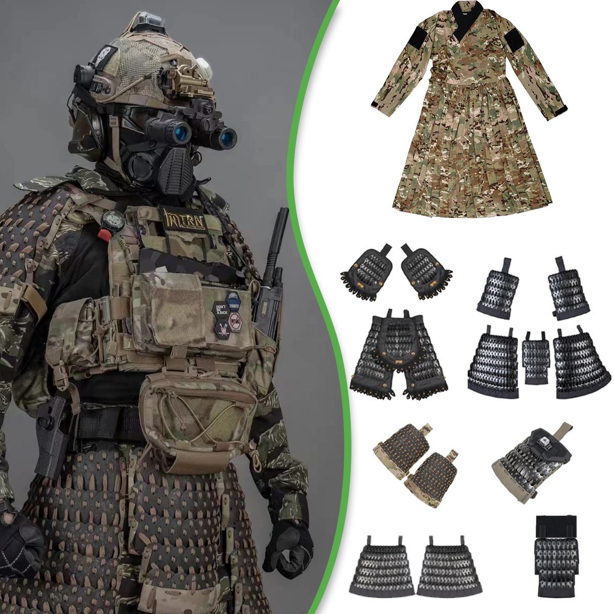 Tactical Armored Skirt Stainless Steel Metal Protection Air Gun Paintball Protective Equipment for Role Playing Movie Props