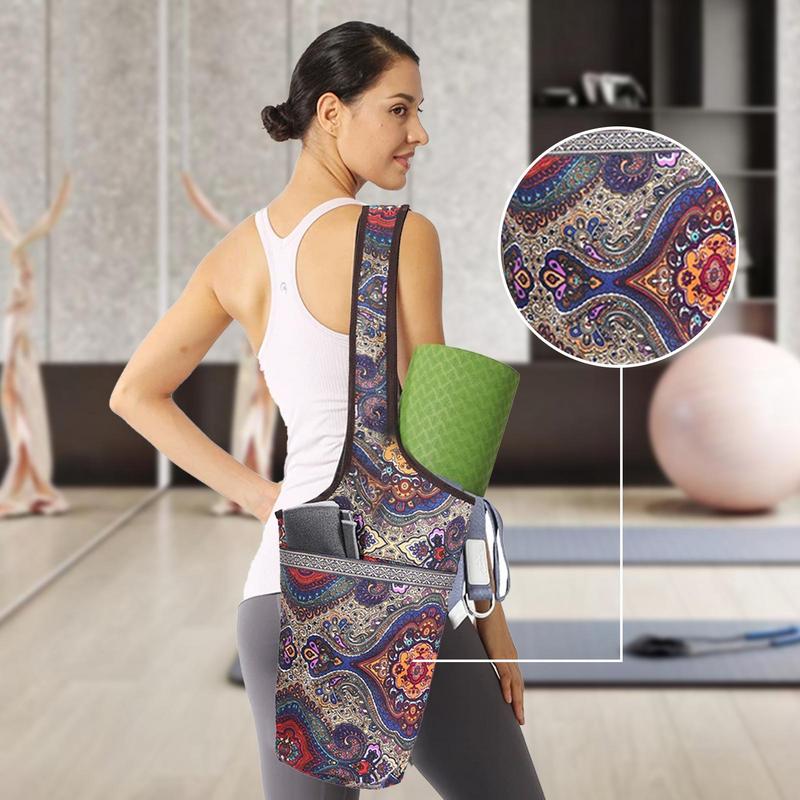 Yoga Mat Carrier Bag Yoga Fitness Mat Storage Bag With Pocket Bohemian Fashion Sport Accessories Organizer Fit Most Size Pads