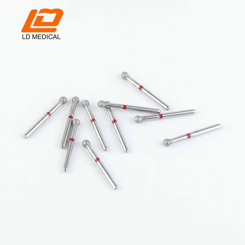 5pcs/10pcs Dental Drill Inverted Conical BR-26F Diamond Bur 001-023F Dental Supplies for Dentists Red Rings Fine Materials