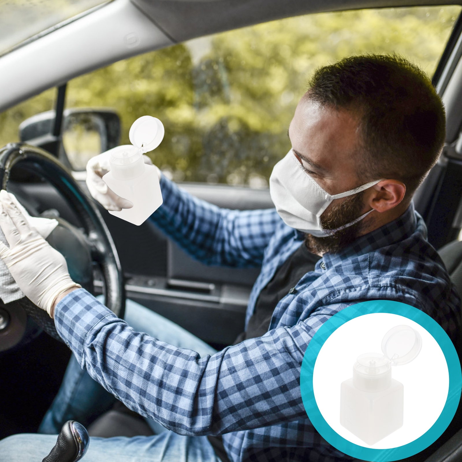 2Pcs Alcohol Dispenser Bottles 250ml Empty Liquid Storage Leak Proof Plastic White Press Suitable Travel Refillable Storage