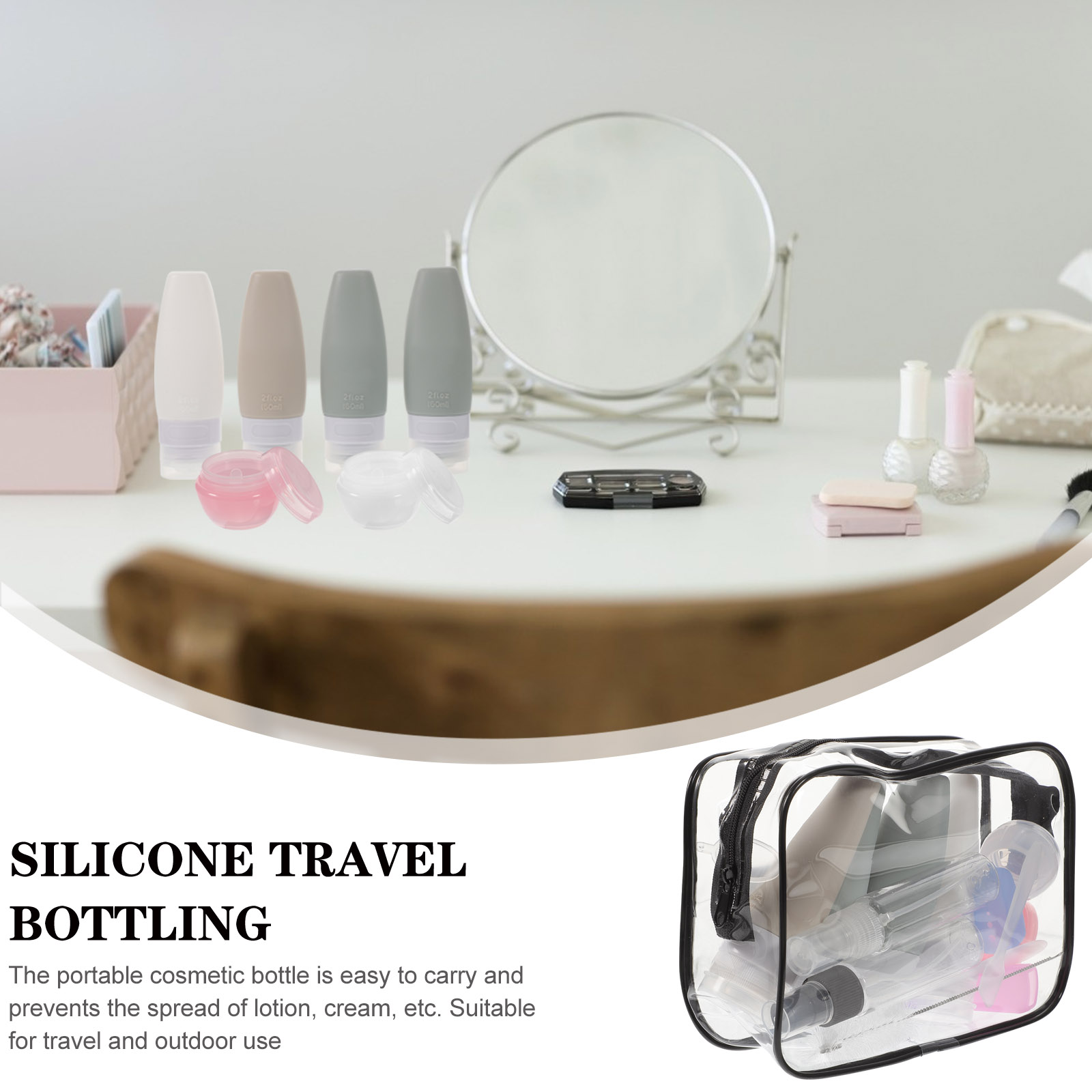 Silica Gel Bottles Lotion Containers Empty Travel Size Toiletries Shampoo Small Storage Jars Portable Practical Compact