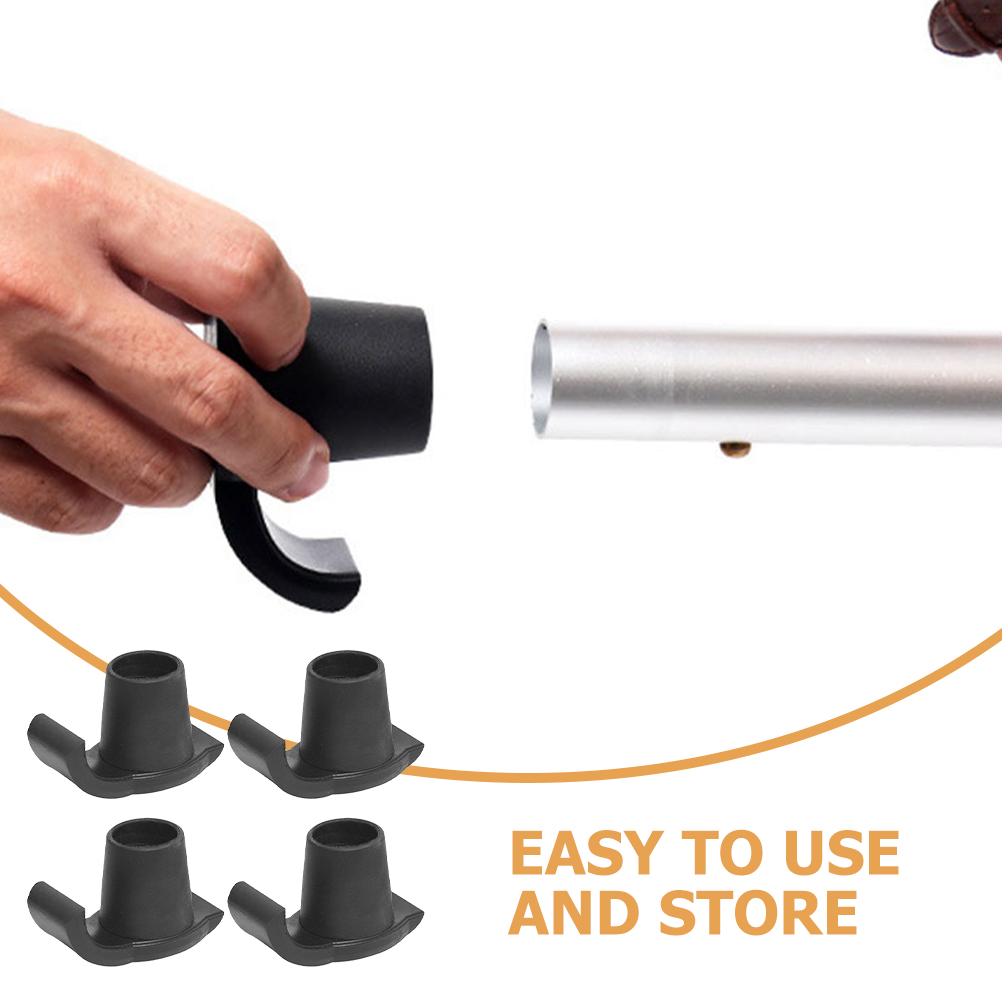 4pcs Walker Foot Pads Ski Board Skids Plastic Glide Skis Replacement Lightweight Durable Anti Slip Standard Cane Accessories