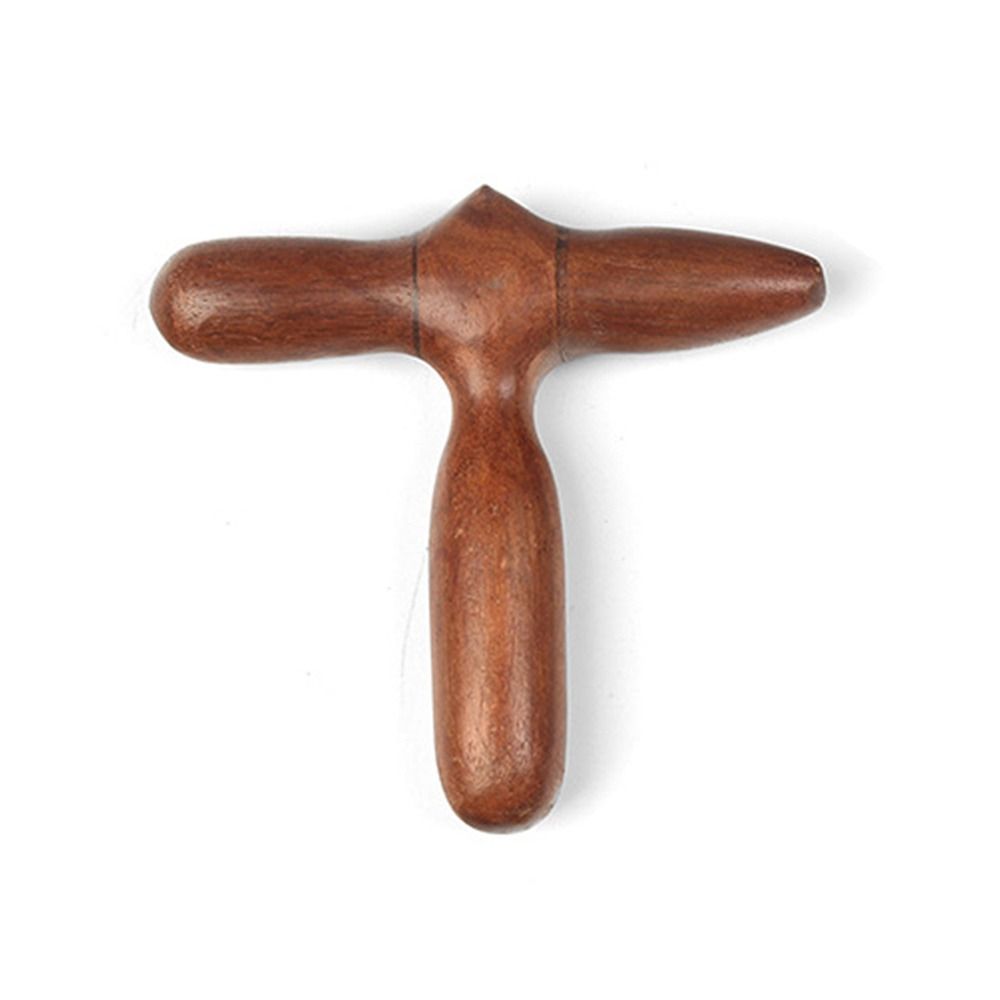 Sandalwood Cross Hammer Trigger Point Muscle Relaxation Acupuncture Acupoint Stick Wooden Soreness Relief Foot Spa Tool Travel