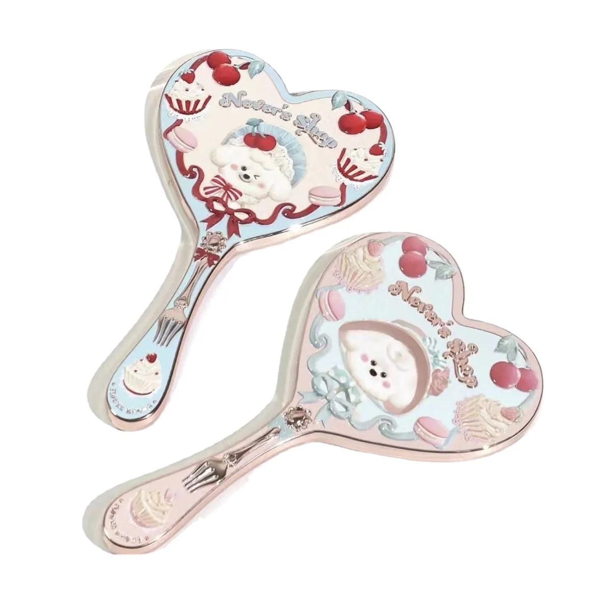 Flower Knows Never's Shop Collection Handheld Makeup Mirrors Love Shaped Beauty Mirror