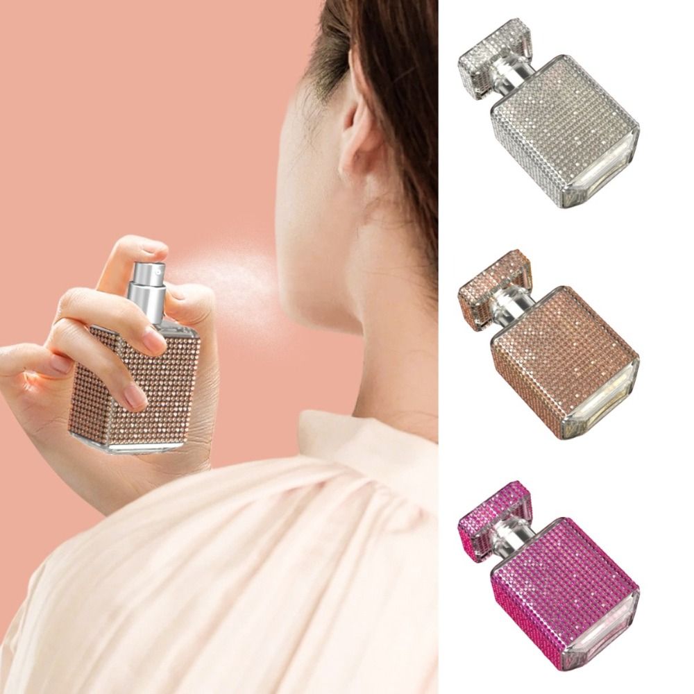 30ml Glass Bottle Press Type Luxury Shiny Spray Jars with Spray Pump Empty Refillable Bottle Travel Spray Bottle