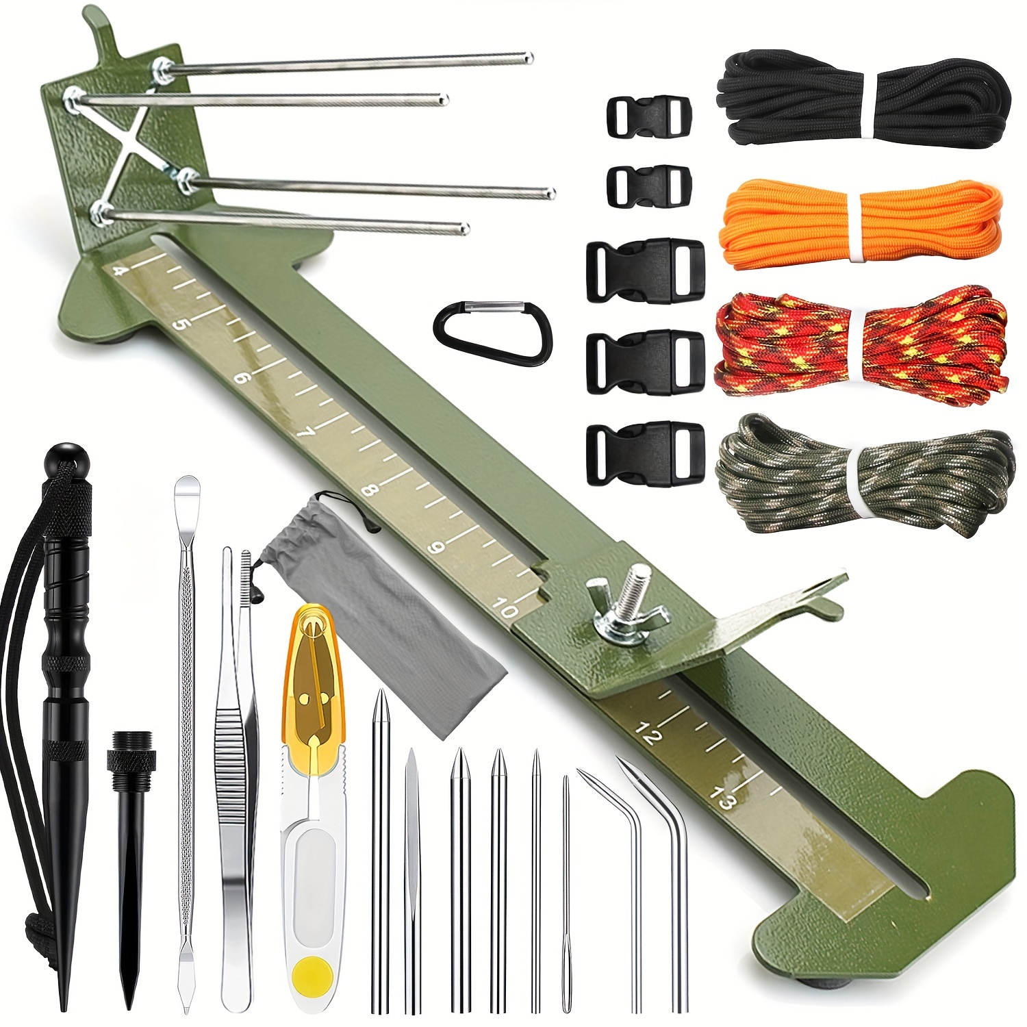 FANDAO Multifunctional Paracord Bracelet Loom Kit with Marlin Spike Set DIY Braiding Tool for Outdoor Crafting Weaving Maker