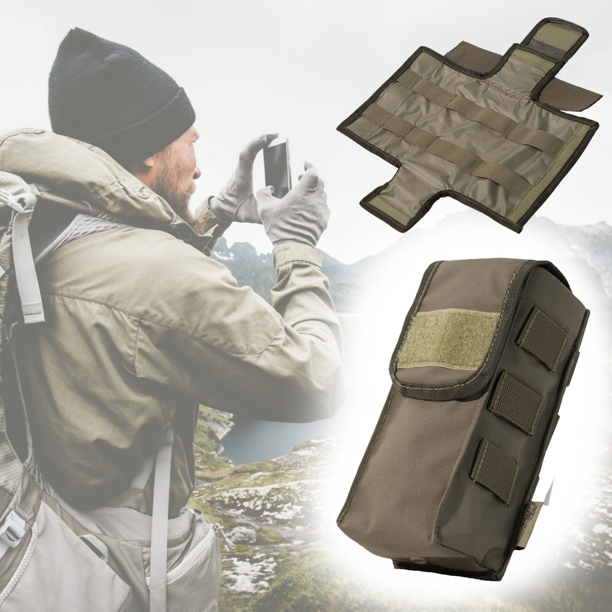 Trauma First Aid Kit Small Tactical Medical Pouch Convenient Detachable Liner for Travel Hiking Camping Emergency Survival Gear