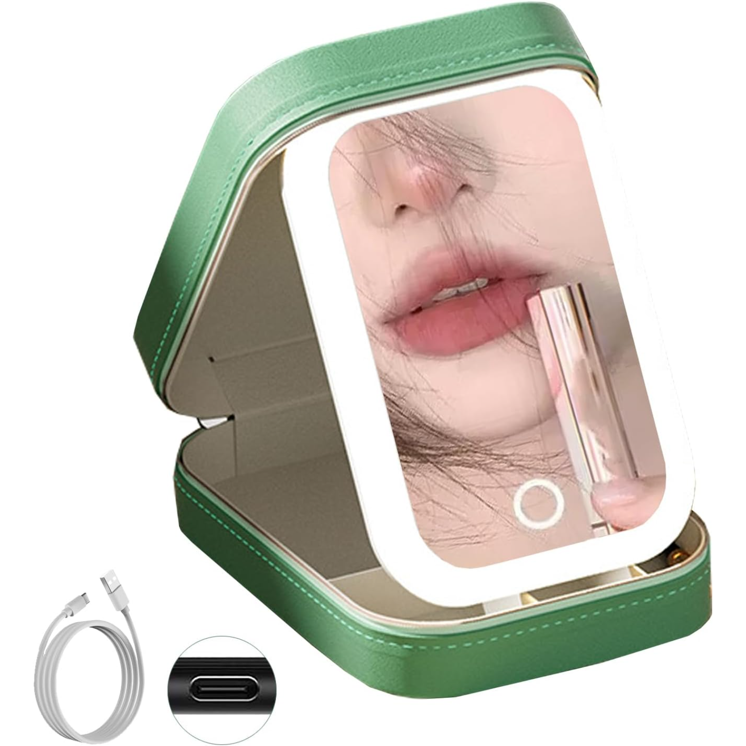 Travel Makeup Bag with LED Mirror, USB Rechargeable LED Mirror Cosmetic Makeup Bag,Travel Makeup Case with Led Mirror, Portable