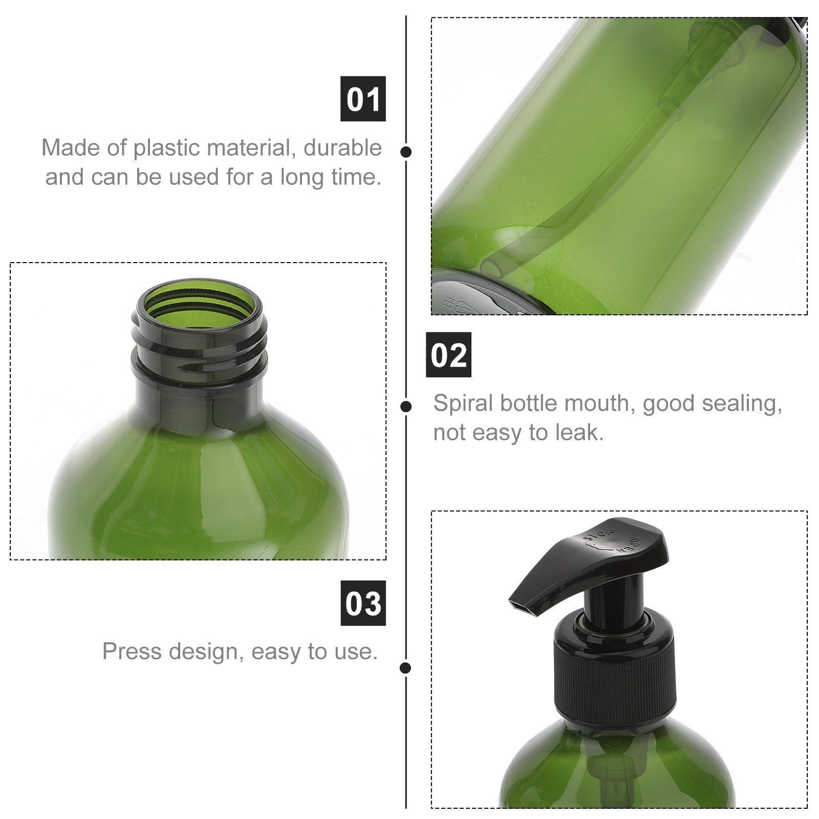 5 Pcs Refillable Reusable Travel Travel Bottles Subpackaging Pump Press Pump Press Bottle for Lotion Shampoo Body Soap