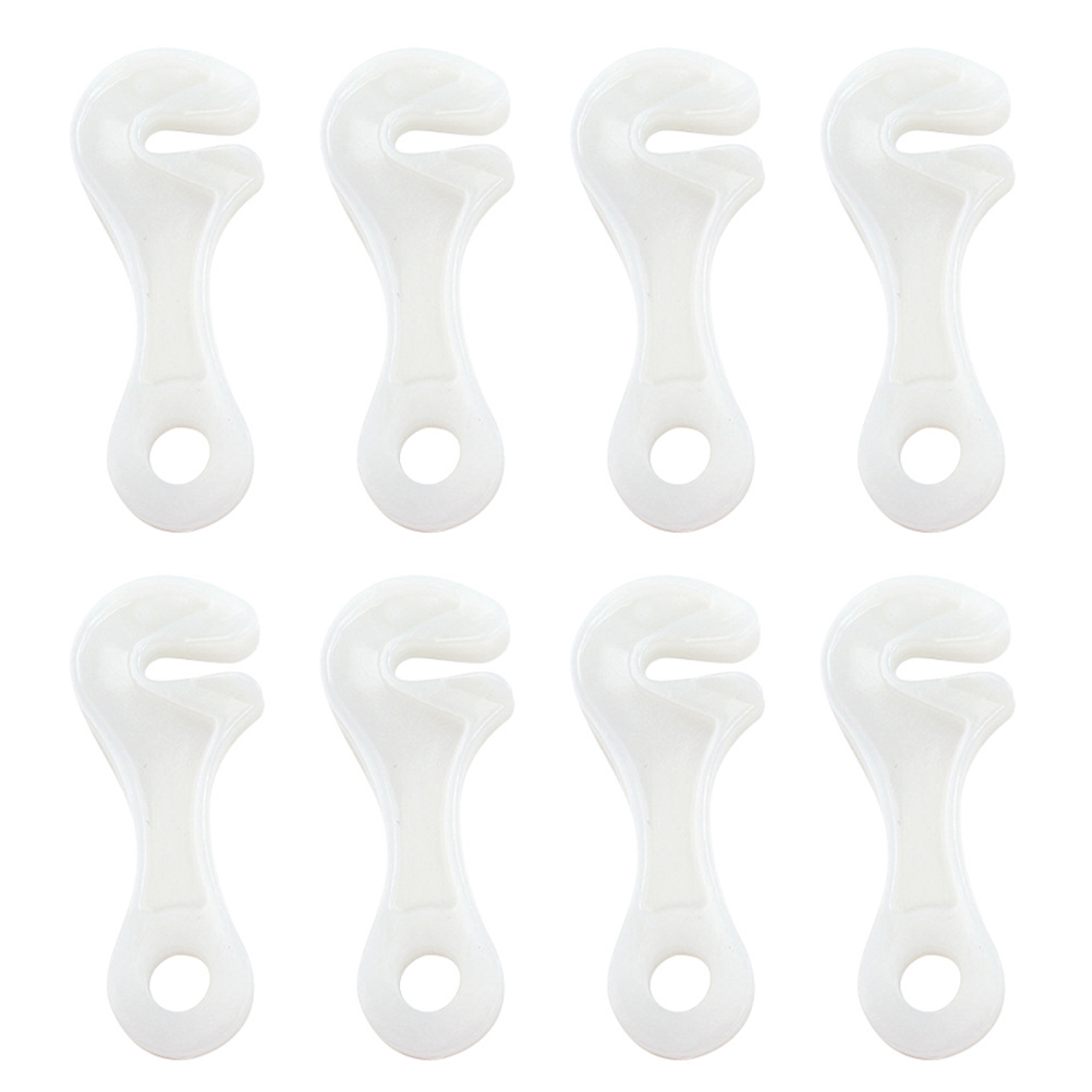 8pcs Spanner Shaped Windproof Rope Buckles Lightweight Camping Clips Hook Fixing Tool for Tent Awnings