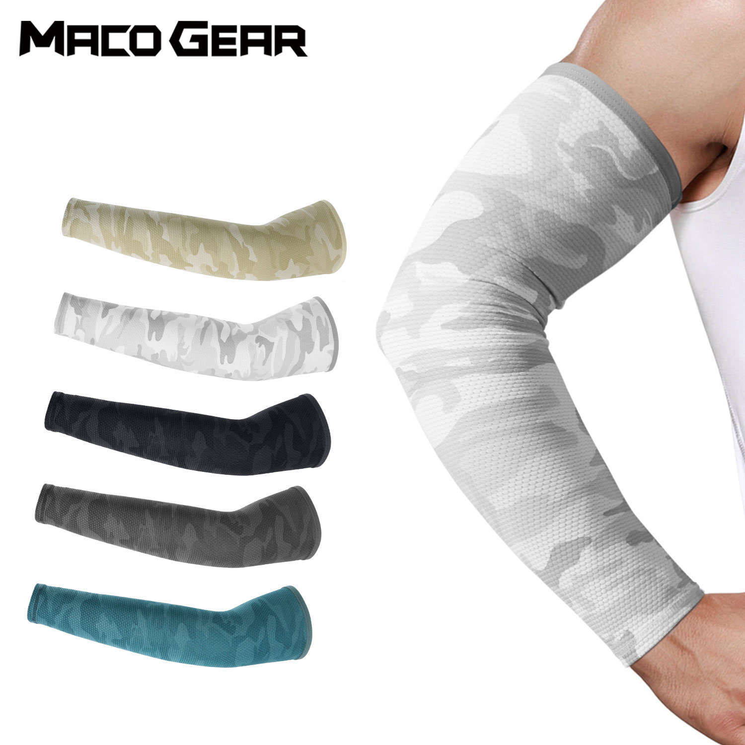 Arm Sleeves Ice Silk Cool Sleeve Cover Breathable UV Protection Arm Cover for Drive Riding Running Fishing Summer Outdoor Sports