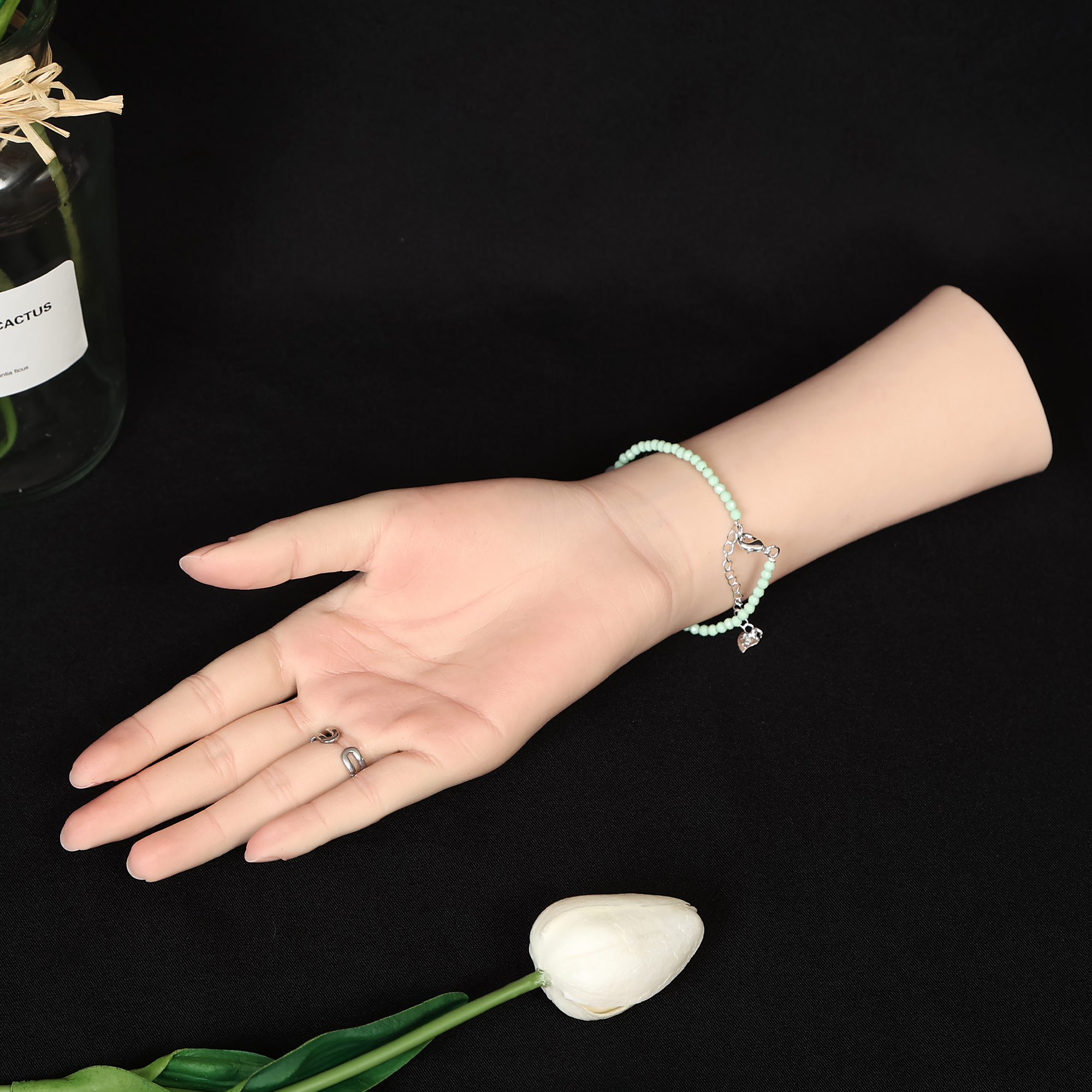 High Simulation Silicone Practice Hand Model With Flexible Finger Joints Bendable Hands for Jewelry Display Nail Practice ZDW803