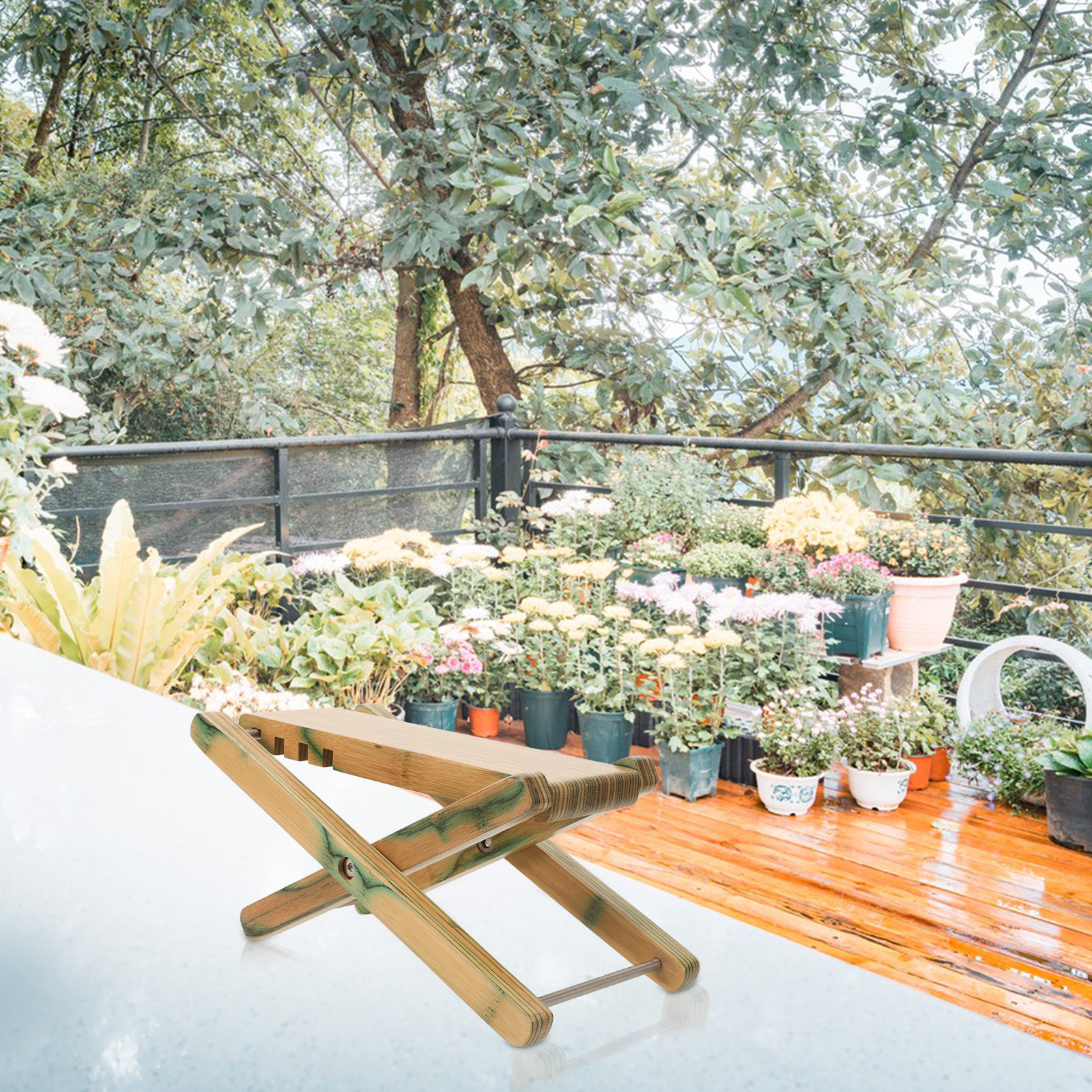 Guitar Footstool Adjustable Height Wooden Rest Portable Foldable Classic Acoustic Instrument Foot Pedal Stand