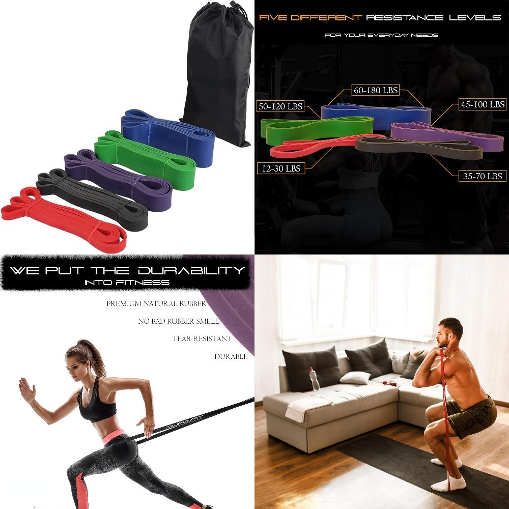 High-Resistance and Long-Lasting Durable Strength Training Bands - Versatile, Effective, and Heavy Duty Bands for Weightlifting,